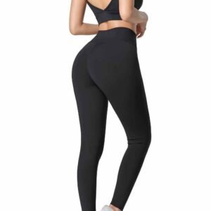 Schlagleggings mit überkreuzter Taille und hoher Taille